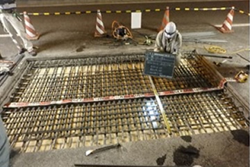 床版関係の工事の模様