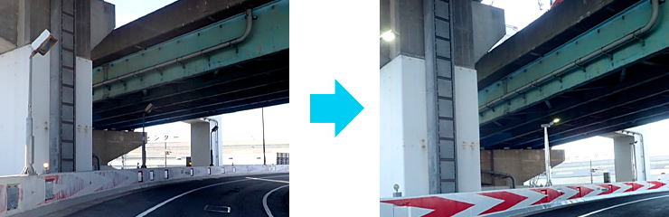 大浜入路、大浜出路 照明柱更新