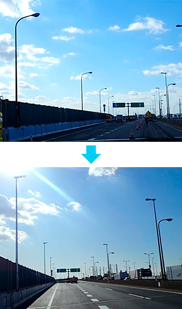 大浜入路、大浜出路 照明柱更新