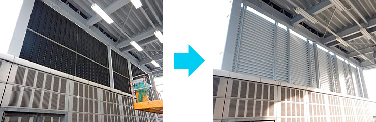 側壁ルーバー取替