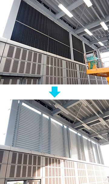 側壁ルーバー取替