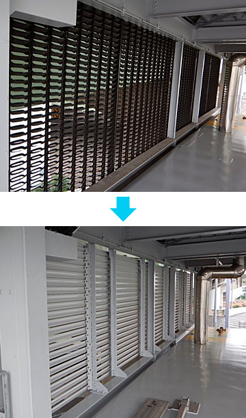 側壁ルーバー取替