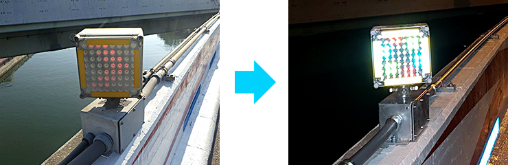 マルチカラー点滅灯の取替