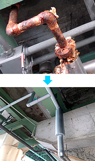 高麗橋料金所 給水配管の取替